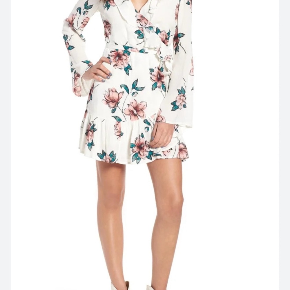 Billabong White and Pink Floral Mini Dress